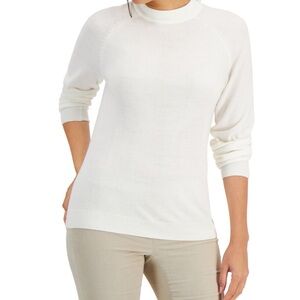 NWT Karen Scott Mock Neck sweater White XL
